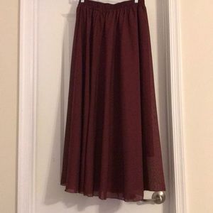 NWT Burgundy Tulle Maxi Skirt